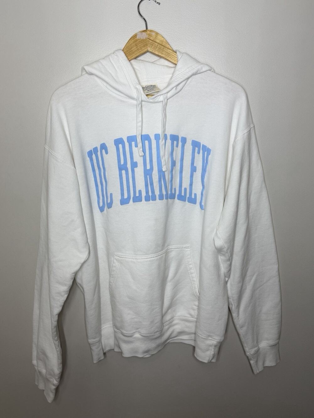 UC Berkeley Hoodie Sweatshirt Adult Unisex Medium White Blue Spellout